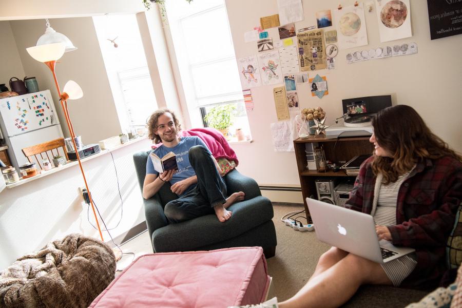 Beloit students enjoy apartment style living in Emerson Hall.